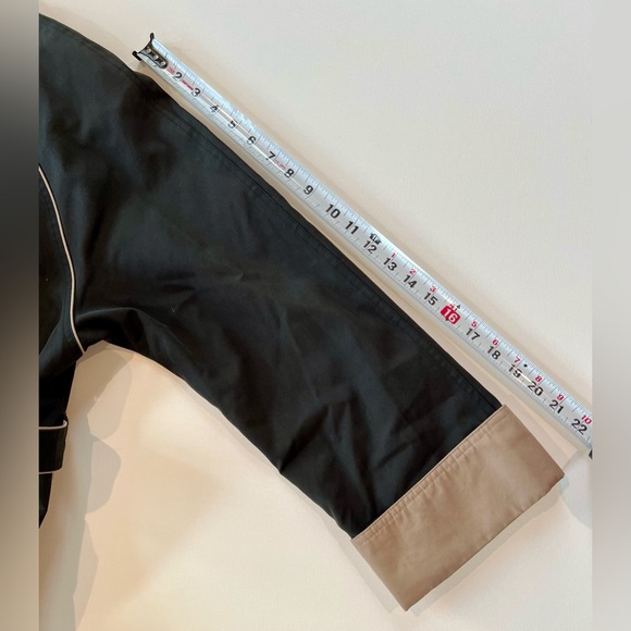 Fleet Street Vintage 1980’s Trench Coat Black Tan Size 16 Women’s - Picture 9 of 12